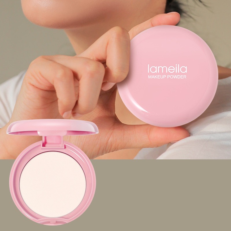 LAMEILA Naked Make Up Powder 3 Colors Pink Biru Hijau / Lameila Macaron Bedak Padat