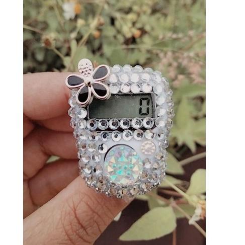 Paling Diminati Tasbih Digital Swarovski ( Clear Series ) Tasbih Digital Blink-blink /  Tasbih Murah