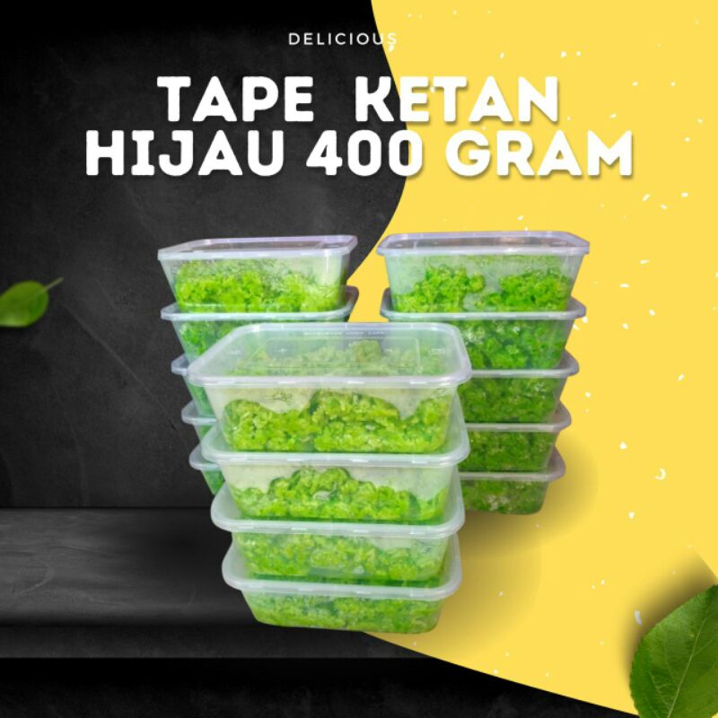 

Tape Ketan Hijau,400 gr,box 750 ml.