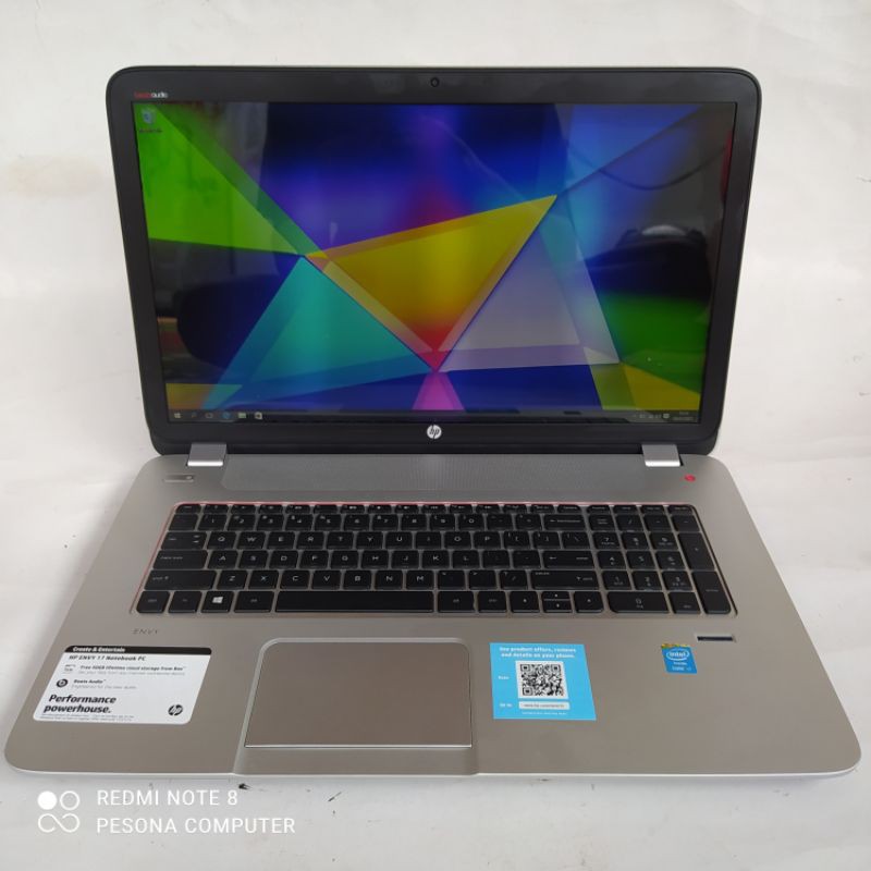 Laptop Hp envy 17 - Core i7 Gen4 8CPUs - Ram 16gb ssd 256gb - Keyboard Numeric - 17 inch