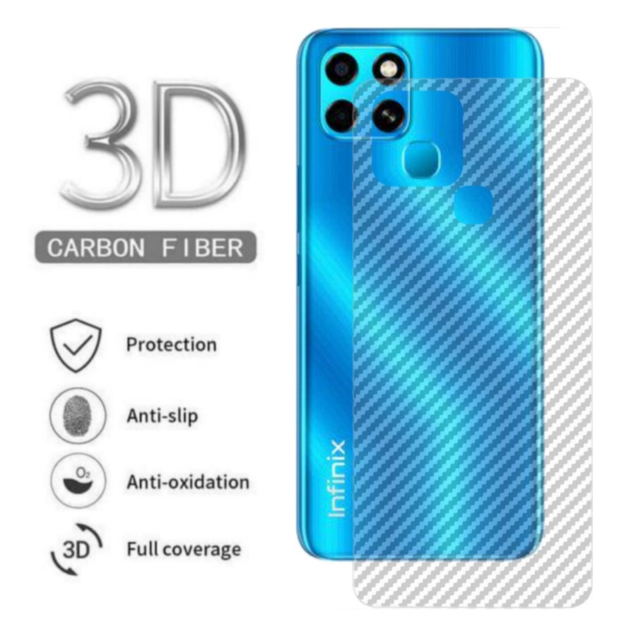 INFINIX SMART 6 SMART 6 NFC SMART 6 PLUS SMART 5 SMART 4 SMART 3+ ANTI GORES SKIN CARBON GARSKIN ANTI JAMUR KARBON TRANSPARAN PELINDUNG BELAKANG ANTI JAMURAN