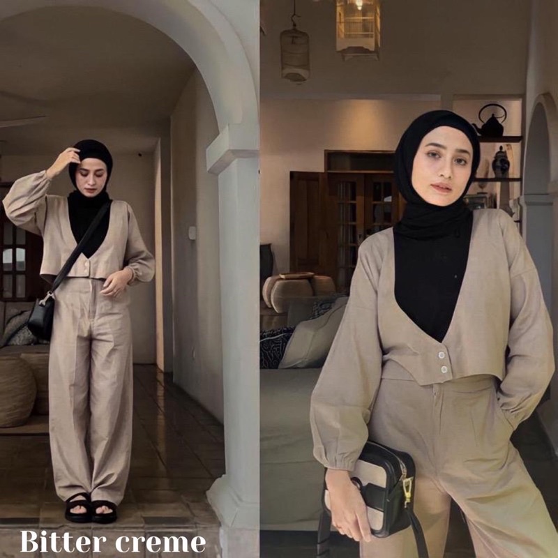 BEFAST - ZEC OOTD Setelan MISYURE / Set Hailey / One Set Hailey / Setelan Wanita Terbaru Polos / Setelan Unik / Setelan Kekinian Bisa Di Pakai Wanita Hijab / Setelan Cewek Celana Panjang Kekinian / Stelan Cardigan Wanita Lengan Panjang