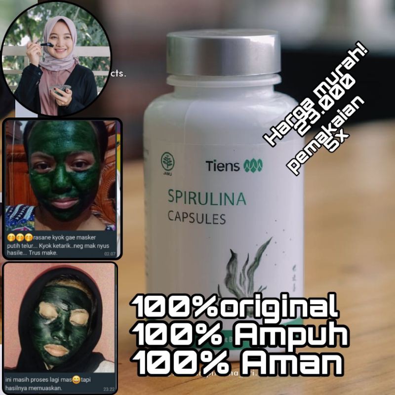 Spirulina Tiens/masker wajah/masker hijau/masker organik/masker wajah/masker wajah organik bpom