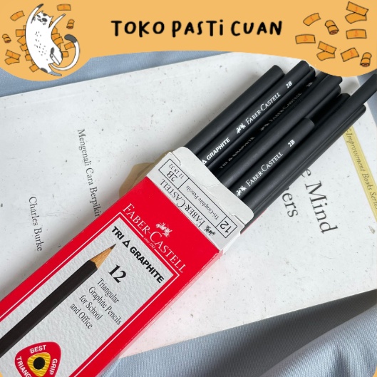 

pensil 2b faber castel tri graphite pensil ujian bisa COD termurah import pensil lucu pensil kayu pensil UN