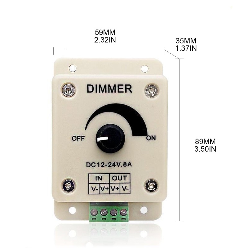 Btsg Saklar Dimmer Mini DC 12-24V 8A Dengan Kerangka Kertas