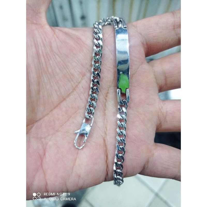 gelang plat titanium