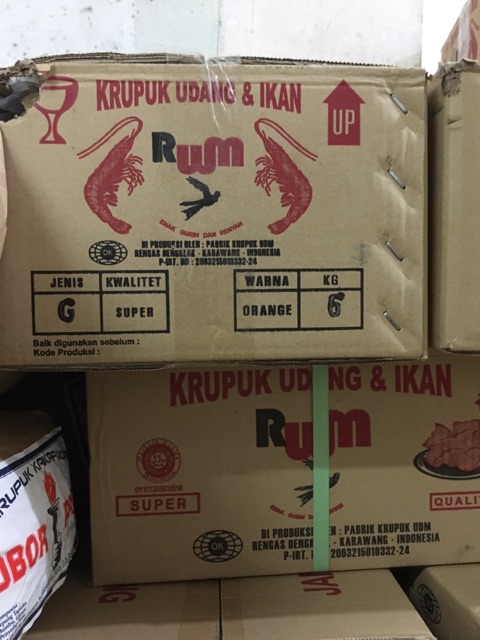 Kerupuk Rum Gondang 6kg / Krupuk Rum Udang &amp; Ikan Dus / Kerupuk Rum Karton Gondang Walet / Krupuk