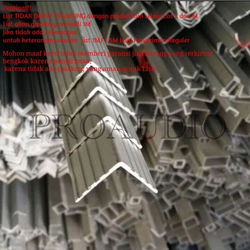 Lis L Alumunium Hardcase List Siku L Aluminium Flightcase Panjang 3 Meter Lebar