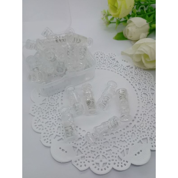 stopper tabung putih bening 12pcs