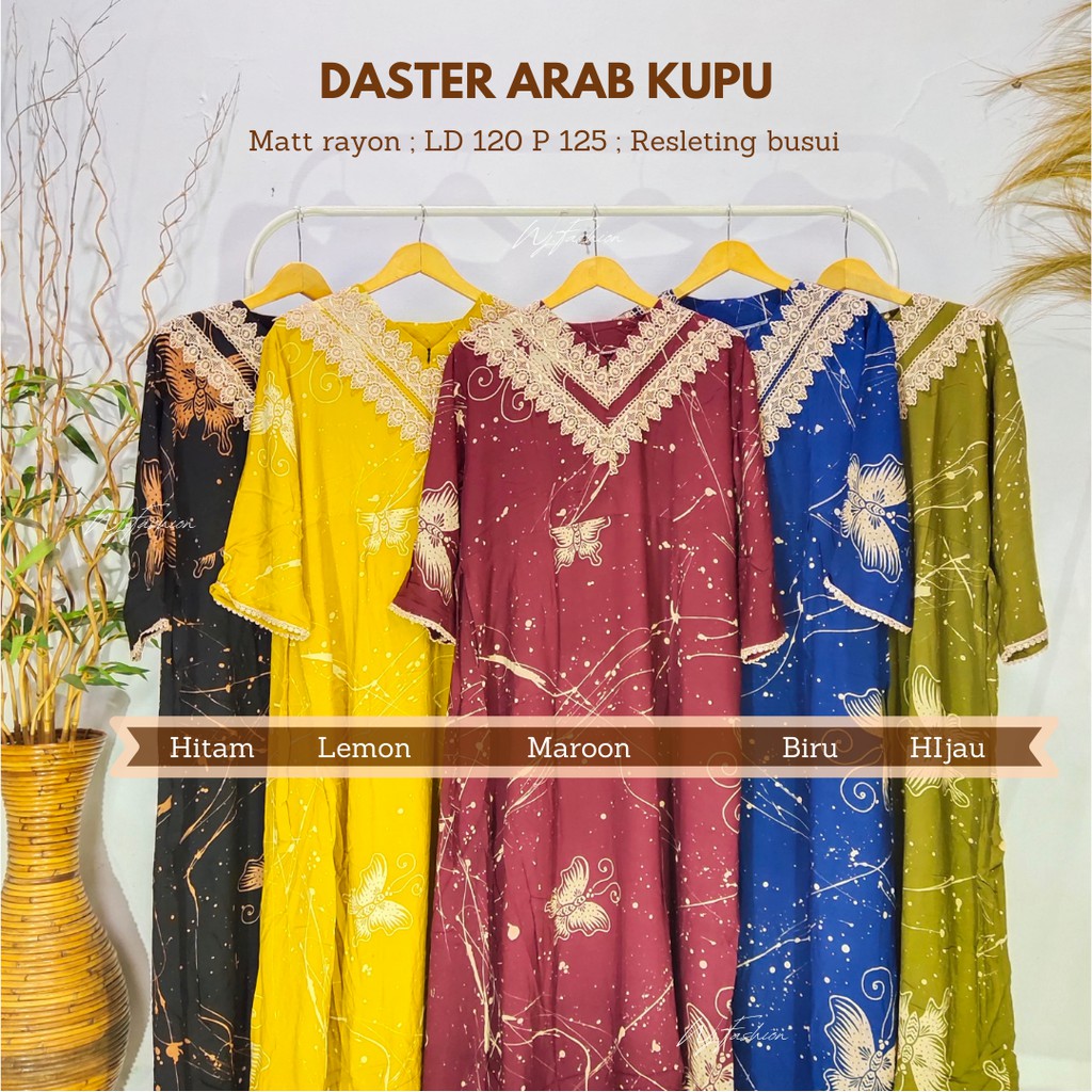 Daster Arabia Terbaru / Daster Rayon Jumbo XXL / Daster Jumbo Busui LD 120 / Daster Arab Motif Kupu