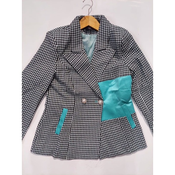 VN IROO TWEED BLAZER PREMIUM /  BLAZER VINTAGE KOREAN STYLE / WINTER TWEED BLAZER