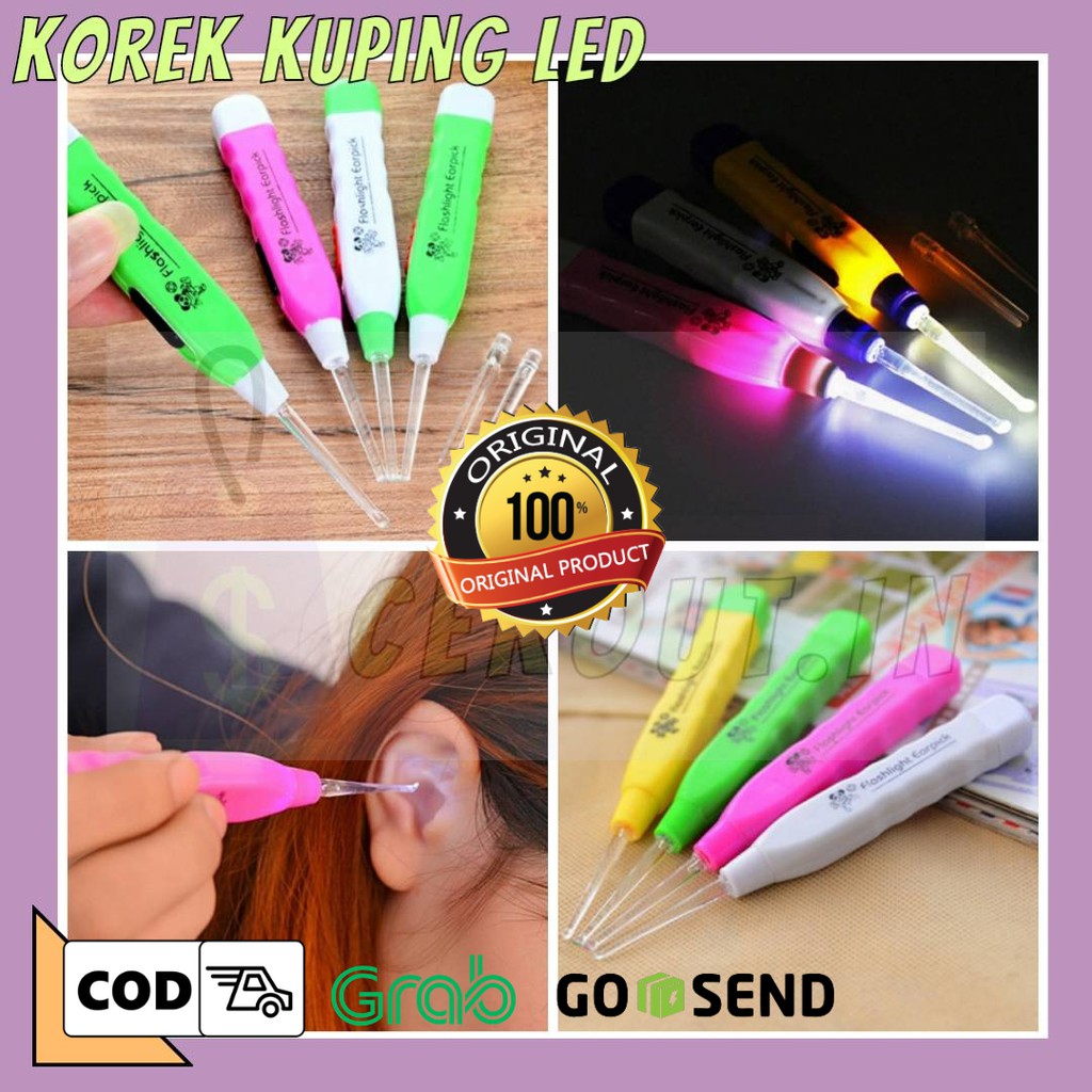 Pembersih Telinga LED / Earpick Flashlight / Korek Kuping Lampu Anak /Korek kuping LED