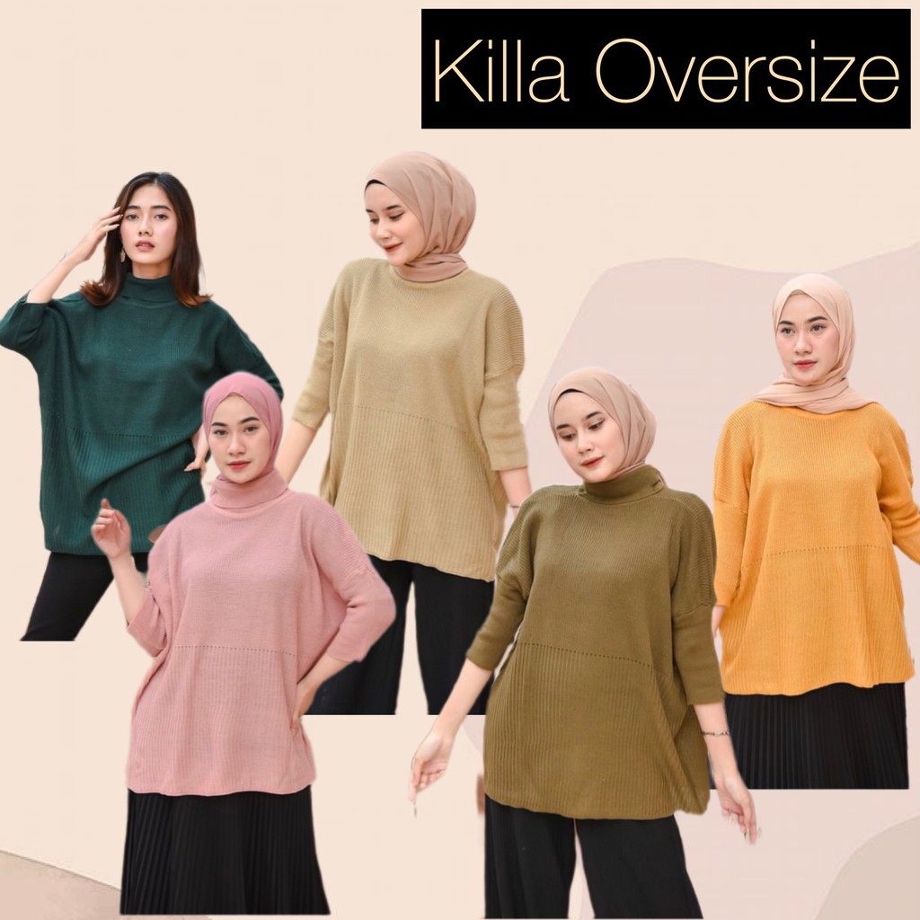 Killa oversize atasan rajut blouse wanita