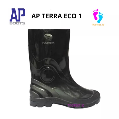 SEPATU AP BOOT TERRA ECO 1 BLACK - SEPATU BOOTS HITAM PENDEK TERRA HITAM - SEPATU BOOTS KARET HITAM 