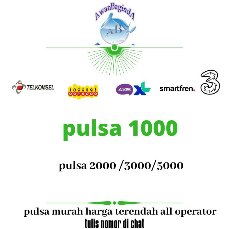 PULSA 1000,2000,3000,5000(1K/2K/3K/5K) telkomsel,3,indosat,xl,axis