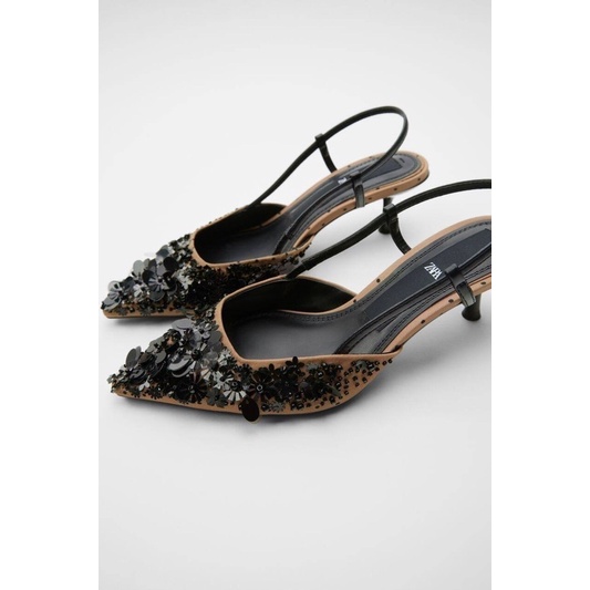 [7.7 Boombastis Sale⚡] - SEPATU WANITA ZS315 HEEL WITH FLOWER PREMIUM IMPORT