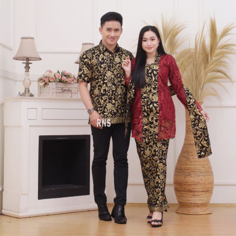 BAJU COUPLE BROKAT SELENDANG MODERN