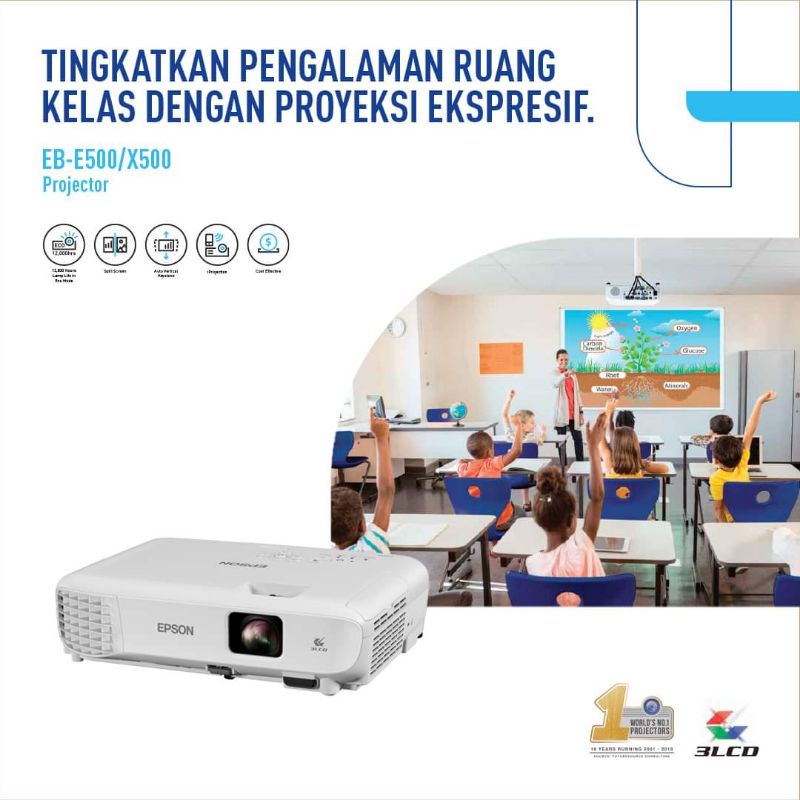 Epson EB-X500 XGA 3LCD Projector / Proyektor X500 3600 LUMENS