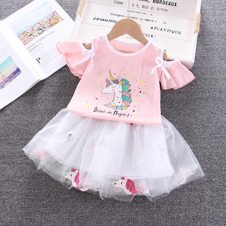 Dress Anak Perempuan Unicorn Warna Pink