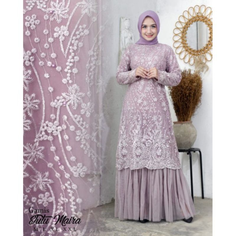 Fashion muslim Gamis tulle maira//gamis tutu terbaru//gamis tutu murah