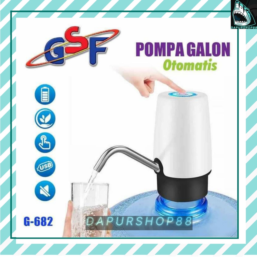 POMPA AIR GALON ELEKTRIK GSF G-682 / POMPA GALON ELEKTRIK NON LED / NON LED USB RECHARGEABLE DISPENS