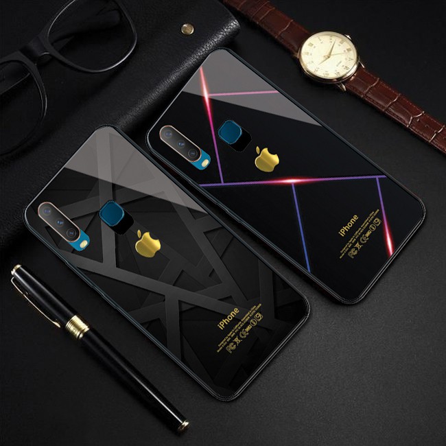 Premium Glass Case Vivo Y12 Y15 Y17 #AA1 - Tempered Glass Case Custom Logo Iphone