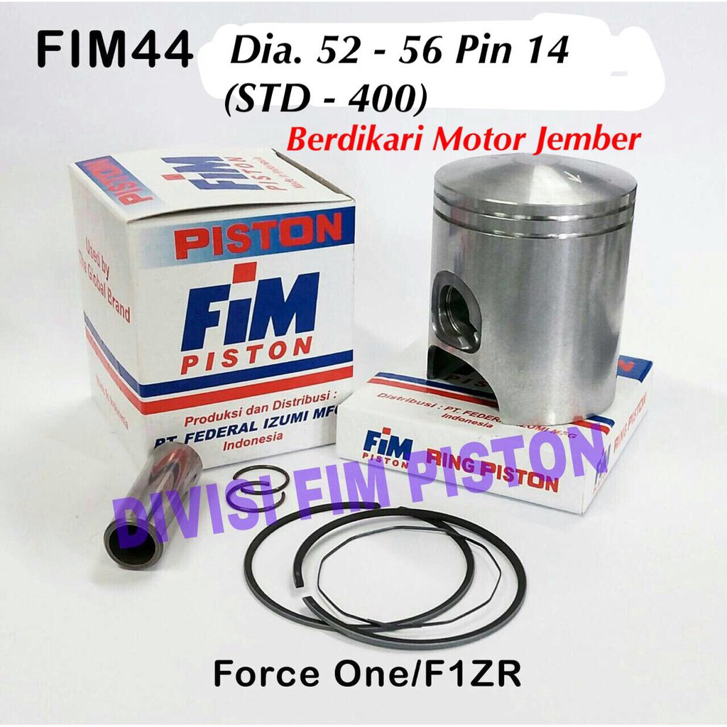 Piston Kit Fim44 F1Z FIZR Force One Ov. STD - 4.00 Dia. 52 52.5 53 53.5 54 54.5 55 55.5 56 Pin 14