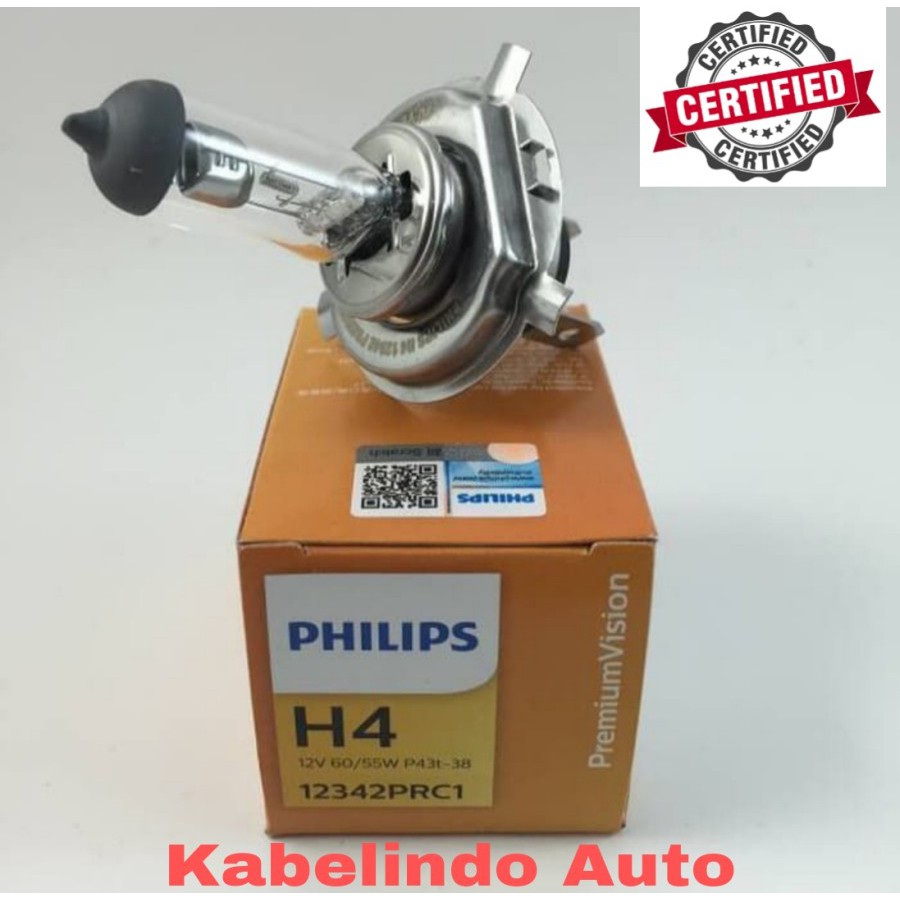 BOHLAM PHILIPS LAMPU HEADLAMP MOBIL H4 60/55W 12V ASLI