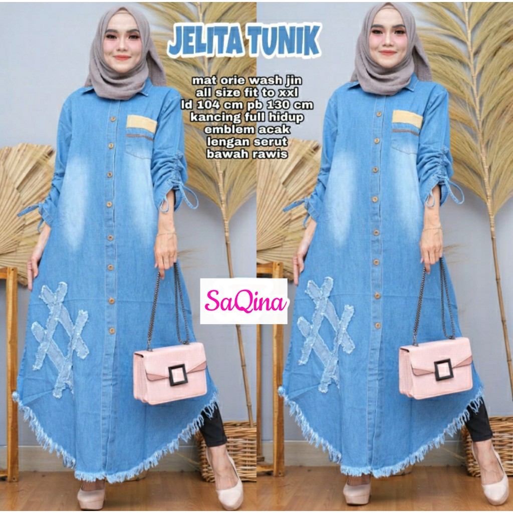 LESTI LONG TUNIK / JELICA JELITA TUNIK WARNA BIRU DAN NAVY GBM