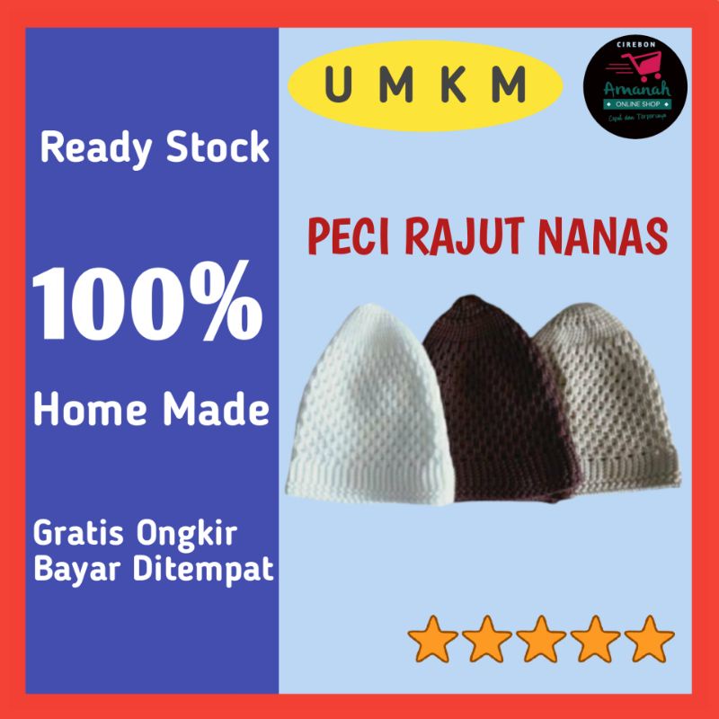 Peci Rajut Nanas Peci Sholat Peci Haji Peci Dewasa