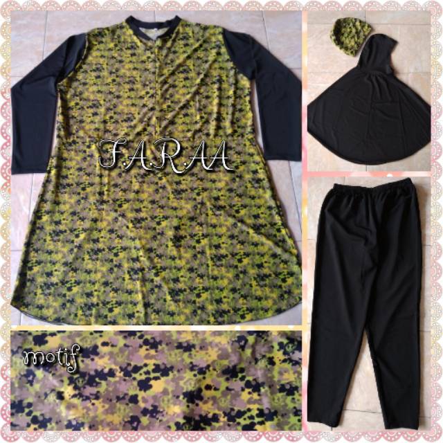 Baju renang muslimah SUPER JUMBO 7XL LD 140 motif army