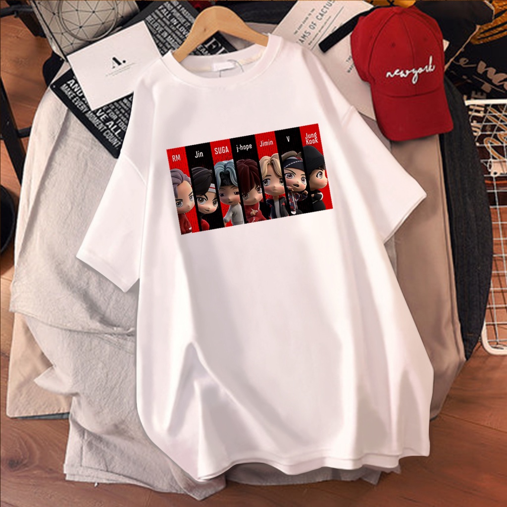 CALVIERO SHOP - BAJU KAOS WANITA DEWASA PRINT CASUAL TINYTAN REDBLACK