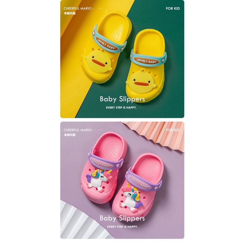 (HZ) sendal slip on sandal karet anak import LOVELY BABY ANIMALS S8