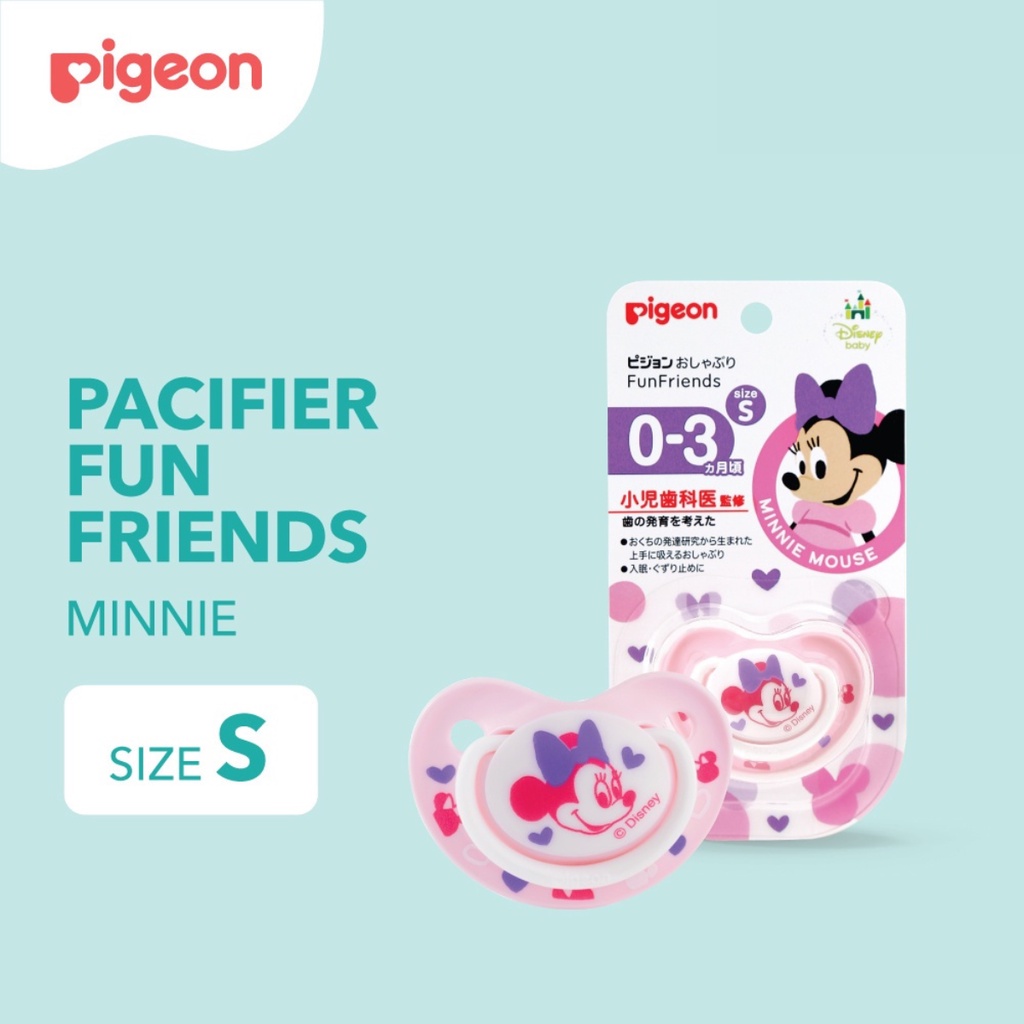 Pigeon Pacifier FunFriend Minnie Mouse Size S 0 - 3 Bulan