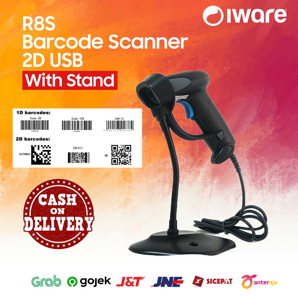 Barcode Scanner 2d E-FAKTUR QR Code Iware R8S WITH USB GARANSI / Barcode Printer Scanner 2D