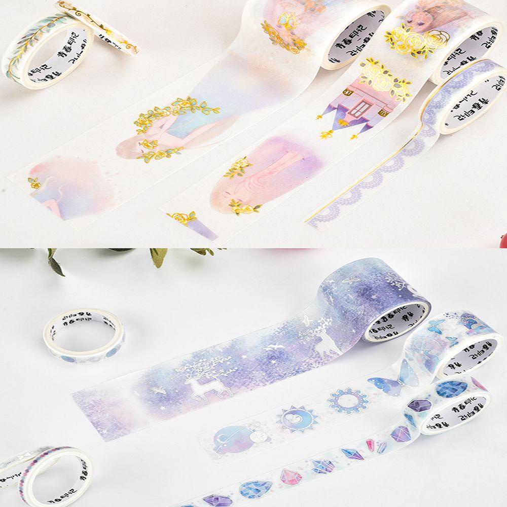 Nanas 6roll /Set Washi Tape Kreatif Alat Tulis Sastra Scrapbooking Gadis Hati INS DIY Bahan