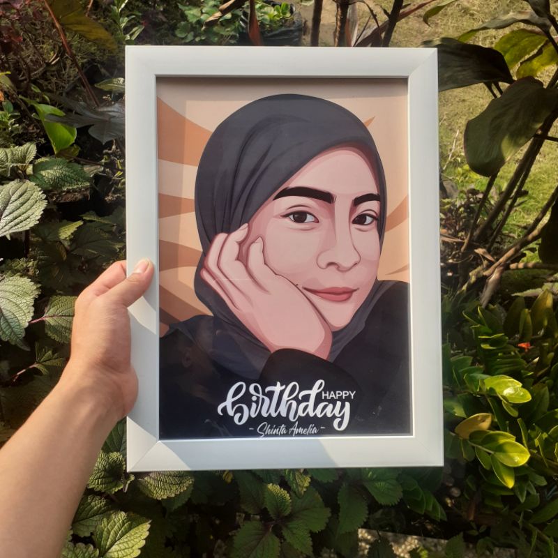 

kado wisuda / anniversary / ulang tahun / ilustrasi / vector / frame