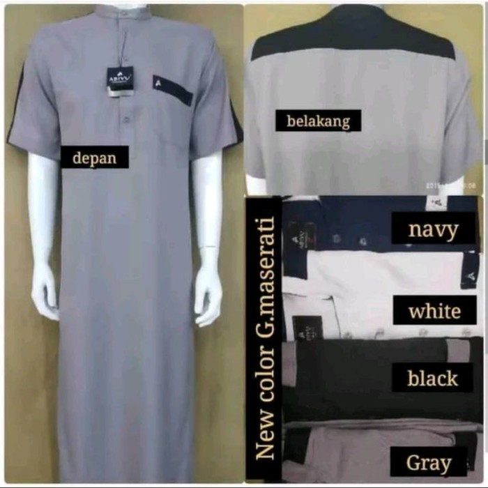 Gamis jubah sholat abiyu indonesia original lengan pendek