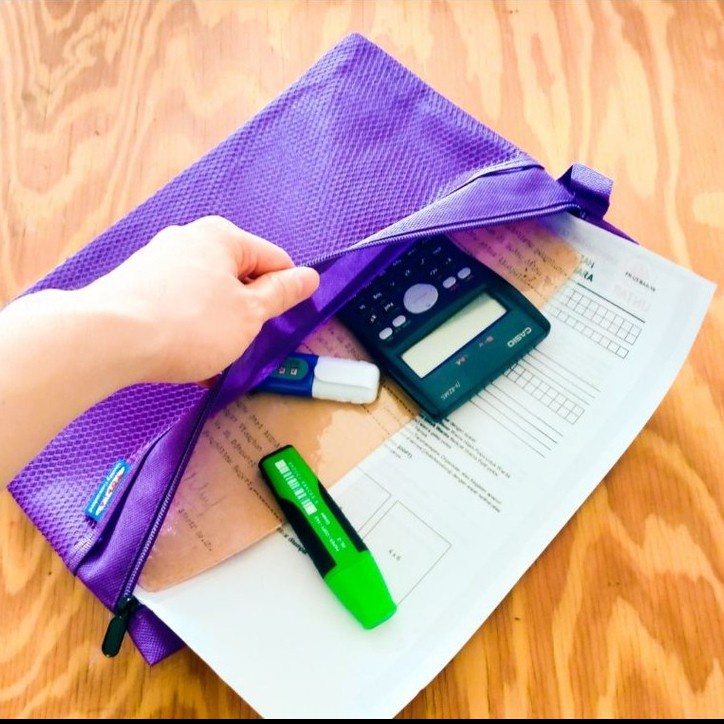 Folder File Map File  Zipper Pocket Kain Resleting Ukuran Folio Dokument Bag Warna Tas Zipper Kain W
