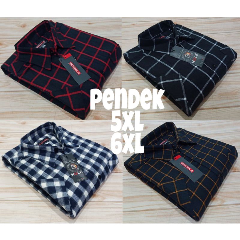 Kemeja Flanel Lengan Pendek jumbo Pria XXXXXL XXXXXXL - Kemeja Flanel
