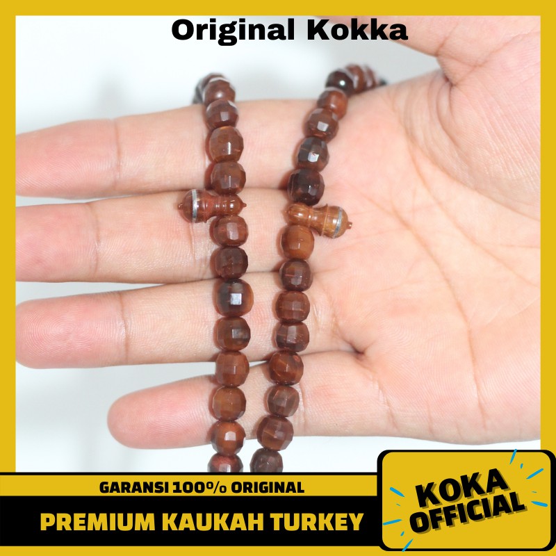 Tasbih Kayu Kaukah Original 99 Butir Motif Bulat Kristal Tasbeh Koka kauka Kaokah By Kokka Official