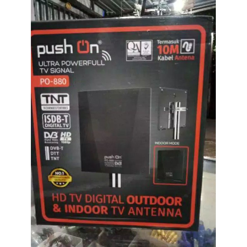 ANTENA LUAR PUSH ON / ANTENA HD TV DIGITAL OUTDOOR / ANTENA PUSH ON PO 880 / ANTENA DALAM DAN LUAR
