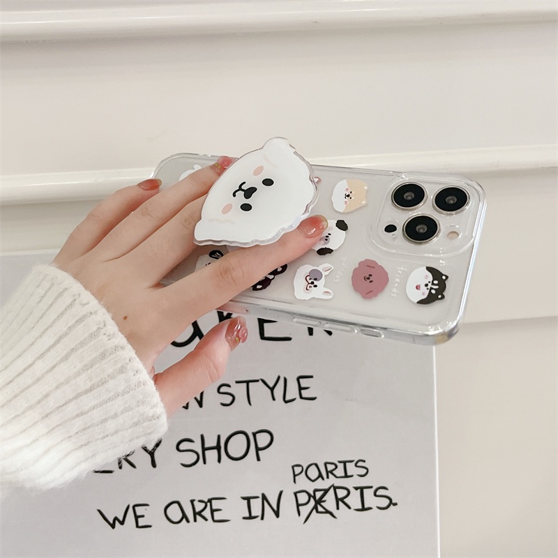 Casing Soft Case Silikon Transparan Motif Anjing Kartun Untuk Iphone 11 / 12 / 13PROMAX / X / XS / XR / XSMAX / 6 / 7 / 8 +