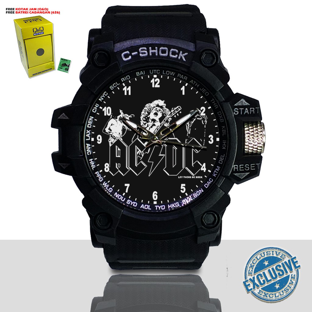 (EXCLUSIVE ) JAM TANGAN ACDC WATER RESIST FREE BOX DAN BATREI - NO.19