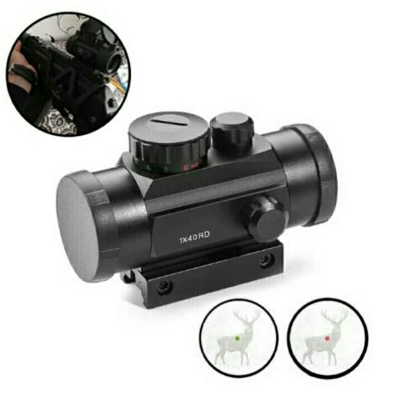 Terbaru Telleskop Red Dot Sight 1X40rd Bushnell//GSR//BSA//Lase Senapan//Universal 22mm Dan 11mm