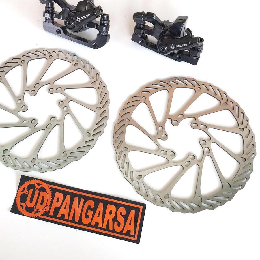 Bagus Satu Paket Odessy Kaliper Rem Cakram Rotor Set Sepeda Dicsbrake Lipat Minion Mtb . .. . ..