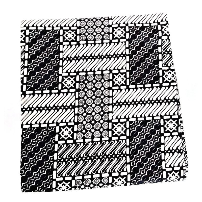 BAHAN BATIK / KAIN BATIK MOTIF HITAM PUTIH GARIS