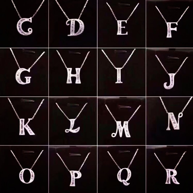 Kalung huruf silver/perak 925 asli