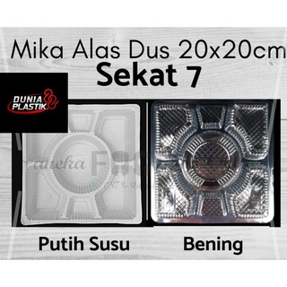 

isi50pc MIKA SEKAT 7 plastik PUTIH SUSU isi alas dalaman untuk dus box kotak nasi tumpeng 20x20cm sekat7