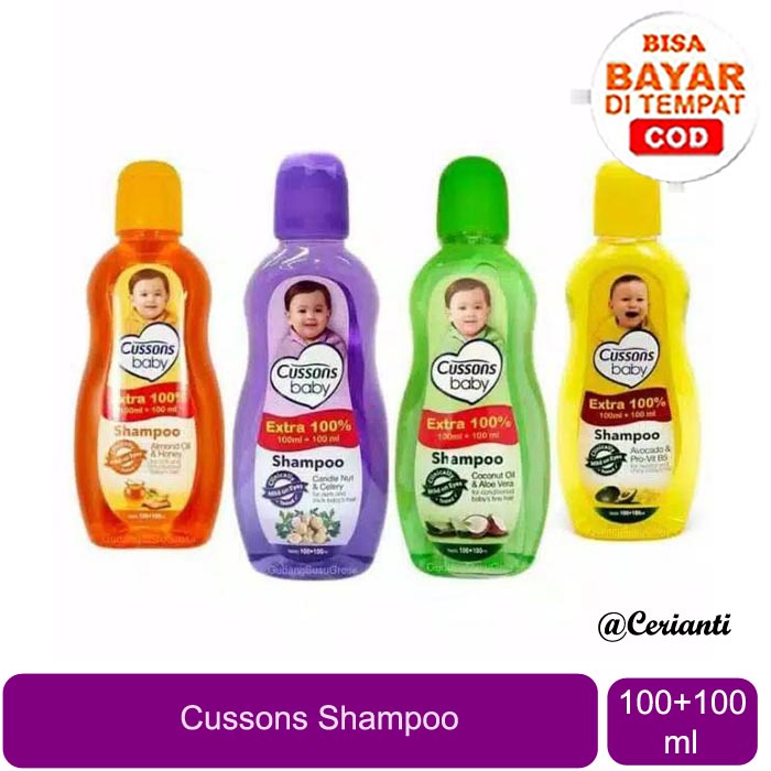 [100ML+100ML] [BPOM] Cussons Baby Shampoo Avocado &amp; Pro Vit B5 - Shampo Sampo Bayi 200ml_Cerianti